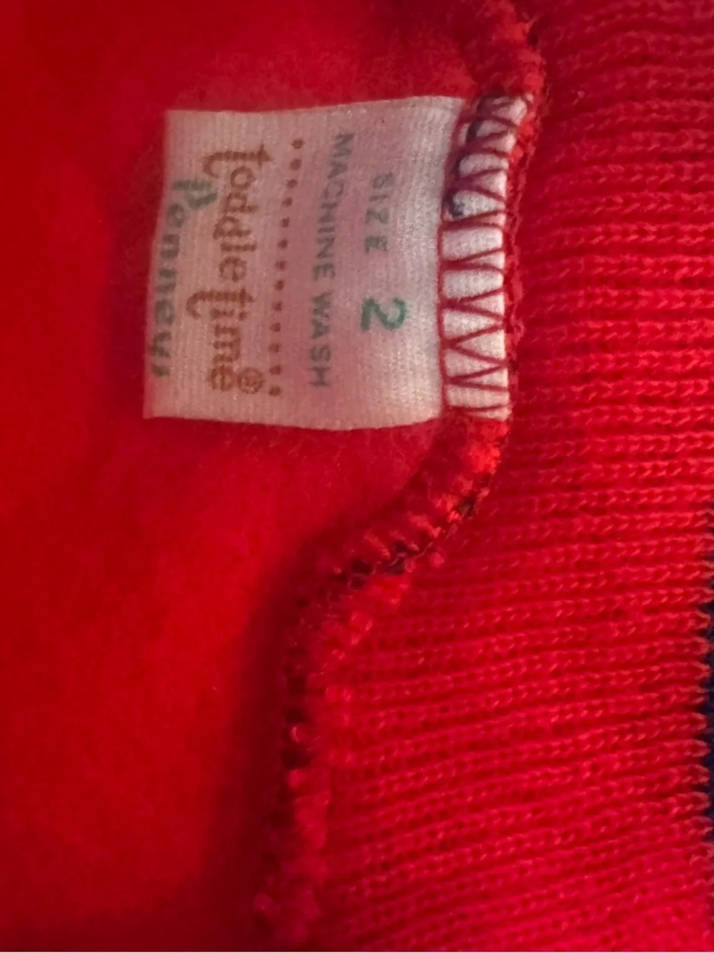 VNTG 70s Toddle Time JCPenney Red Knit Jogger Set Size 2 Toddler Retro Sporty